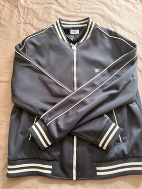 Celine Men’s Navy Bomber Jacket with Cream Piping